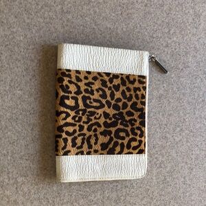 Chic Phillip Lim Leopard Print leather Clutch, Wallet with Cream Trim